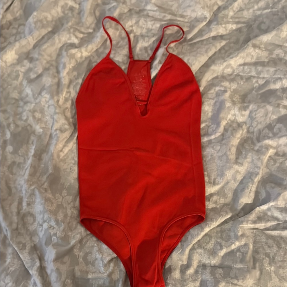 Free People Red Bodysuit